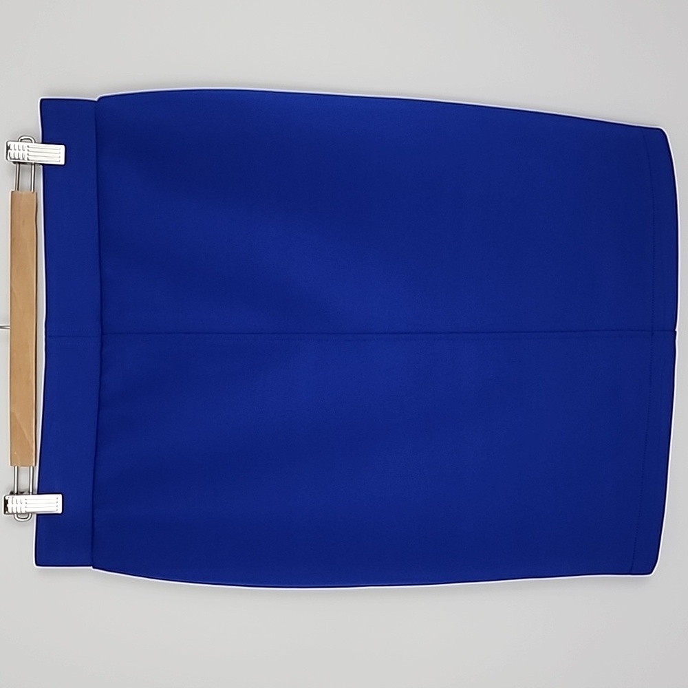 RW&CO Pencil Skirt Electric Blue Centre Silver Zipper Stretch Size Medium - Picture 2 of 10